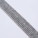 6-7mm Gray Silver Potato Round Fresh Water Pearl Loose Beads