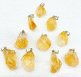 Yellow Crystal Irregular Shape Pendant for Jewelry Making - 25Pcs