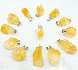 Yellow Crystal Irregular Shape Pendants for Jewelry Making - 25pcs
