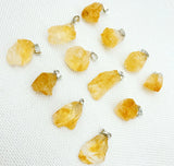 Yellow Crystal Irregular Shape Pendants for Jewelry Making - 25pcs