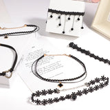 Gothic Lace Choker Necklace Moon Star Pendant Collar
