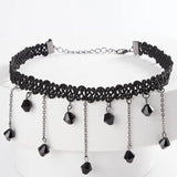 Gothic Lace Choker Necklace Moon Star Pendant Collar