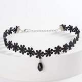 Gothic Lace Choker Necklace Moon Star Pendant Collar