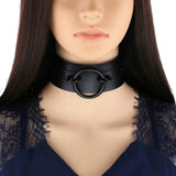 Gothic Brown Leather Choker Necklace Studded Vintage Punk Collar