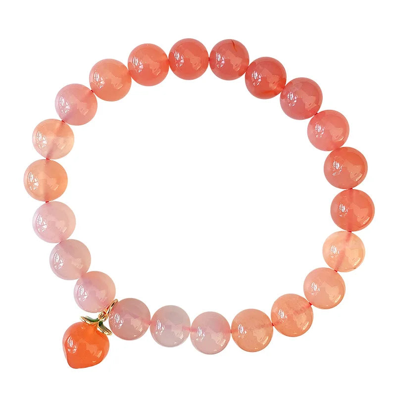 Gradient Salt Source Natural Crystal Bracelet Round Beads Hand Row