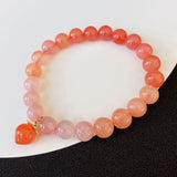 Gradient Salt Source Natural Crystal Bracelet Round Beads Hand Row