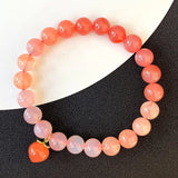 Gradient Salt Source Natural Crystal Bracelet Round Beads Hand Row