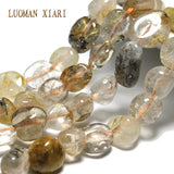 Irregular 7-10mm Rutilated Quartz Stone Beads 15''