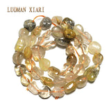 Irregular 7-10mm Rutilated Quartz Stone Beads 15''
