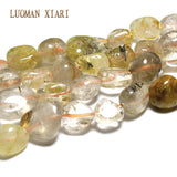 Irregular 7-10mm Rutilated Quartz Stone Beads 15''