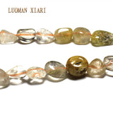 Irregular 7-10mm Rutilated Quartz Stone Beads 15''