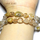 Irregular 7-10mm Rutilated Quartz Stone Beads 15''