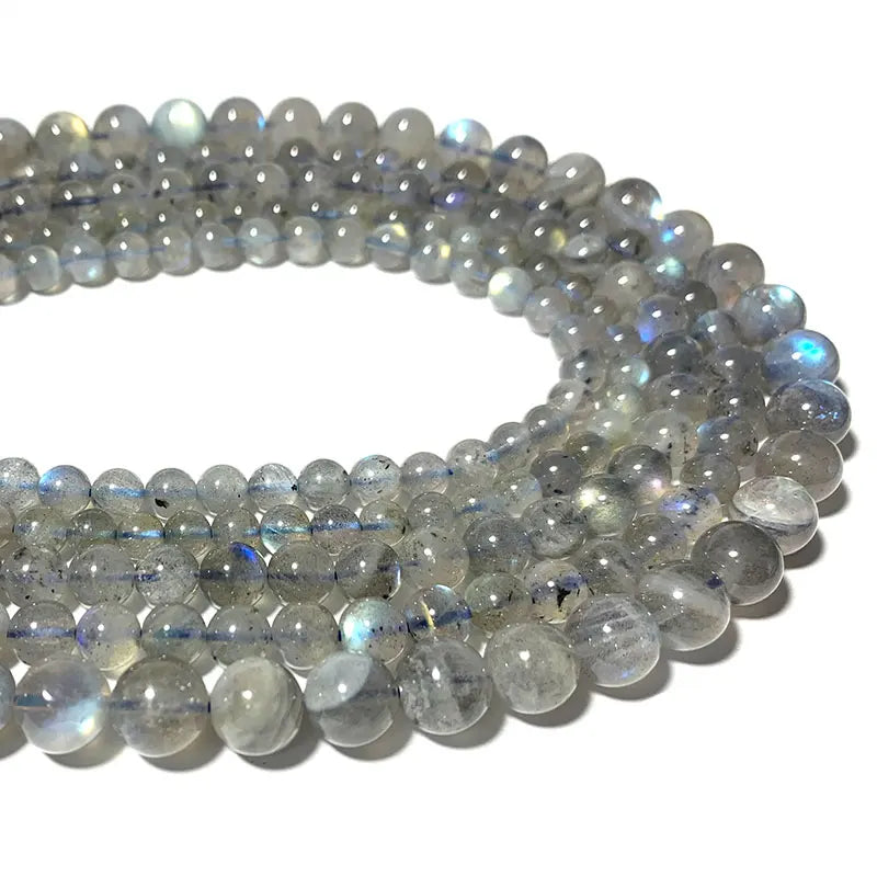 Natural Gray Moonstone Labradorite Round Stone Beads 5-10MM