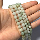 Green Burmese Jade Round Stone Beads 8/10MM 15''