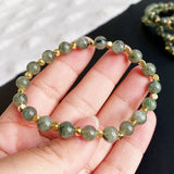 Green Hair Crystal Bracelet 6mm Round Beads Women Girl Gift Jewelry
