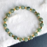 Green Hair Crystal Bracelet 6mm Round Beads Women Girl Gift Jewelry
