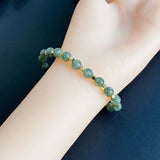 Green Hair Crystal Bracelet 6mm Round Beads Women Girl Gift Jewelry