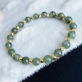 Green Hair Crystal Bracelet 6mm Round Beads Women Girl Gift Jewelry