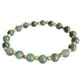 Green Hair Crystal Bracelet 6mm Round Beads Women Girl Gift Jewelry