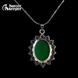 Green Natural Chalcedony Agate Oval Pendant Beads Jewelry