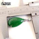 Green Natural Chalcedony Agate Stone Oval Pendant Beads Jewelry