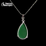 Green Natural Chalcedony Agate Stone Oval Pendant Beads Jewelry