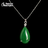 Green Natural Chalcedony Agate Stone Oval Pendant Beads Jewelry