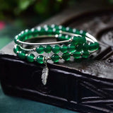 Green Natural Crystal Bracelets 6mm Beads Lucky for Women