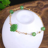 Green Natural Stone Bracelets DIY Chinese knot With Accessories