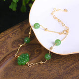 Green Natural Stone Bracelets DIY Chinese knot With Accessories