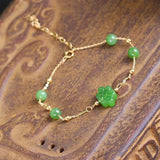Green Natural Stone Bracelets DIY Chinese knot With Accessories