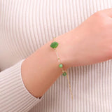 Green Natural Stone Bracelets DIY Chinese knot With Accessories