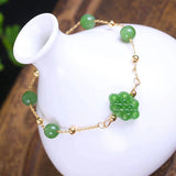 Green Natural Stone Bracelets DIY Chinese knot With Accessories