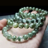 Green Ghost Crystal Bracelet 10mm Beads Stone Hand String for Men Women