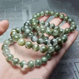 Green Ghost Crystal Bracelet 10mm Beads Stone Hand String for Men Women