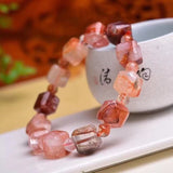 Gum Flower Square Stone Bracelet Crystal Jewelry