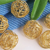 50PCS 10mm Gold Metal Filigree Ball Bead Spacers for Jewelry Making