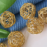 50PCS 10mm Gold Metal Filigree Ball Bead Spacers for Jewelry Making