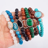 Natural Stone Bracelets Women Gemstone Jewelry Summer
