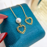 Heart Dangle Earrings for Pearl Jewelry Making