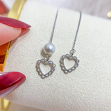 Heart Dangle Earrings for Pearl Jewelry Making