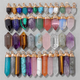 Hexagonal Prism Bullet Stone Pendants for DIY Jewelry Making