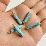 Hexagonal Prism Bullet Stone Pendants for DIY Jewelry Making