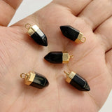 Hexagonal Prism Bullet Stone Pendants for DIY Jewelry Making