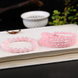 Pink Crystal Quartzite Stone Bracelet for Women