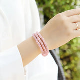 Pink Crystal Quartzite Stone Bracelet for Women