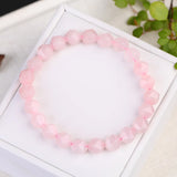 Pink Crystal Quartzite Stone Bracelet for Women