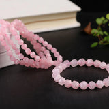 Pink Crystal Quartzite Stone Bracelet for Women