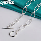 18 Inch Chain 925 Sterling Silver OT Buckle Necklace Charm Jewelry