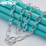 18 Inch Chain 925 Sterling Silver OT Buckle Necklace Charm Jewelry